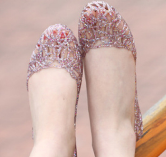 Plastic Hollow Sandals - Flat Summer Footwear