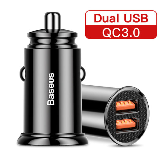 Compact Dual USB Smart Car Charger for Mobile Phones