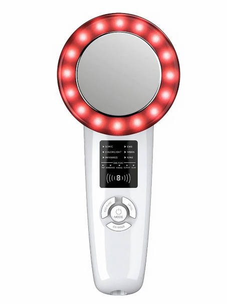 Ultrasound Ion Facial Device with LED Light Therapy